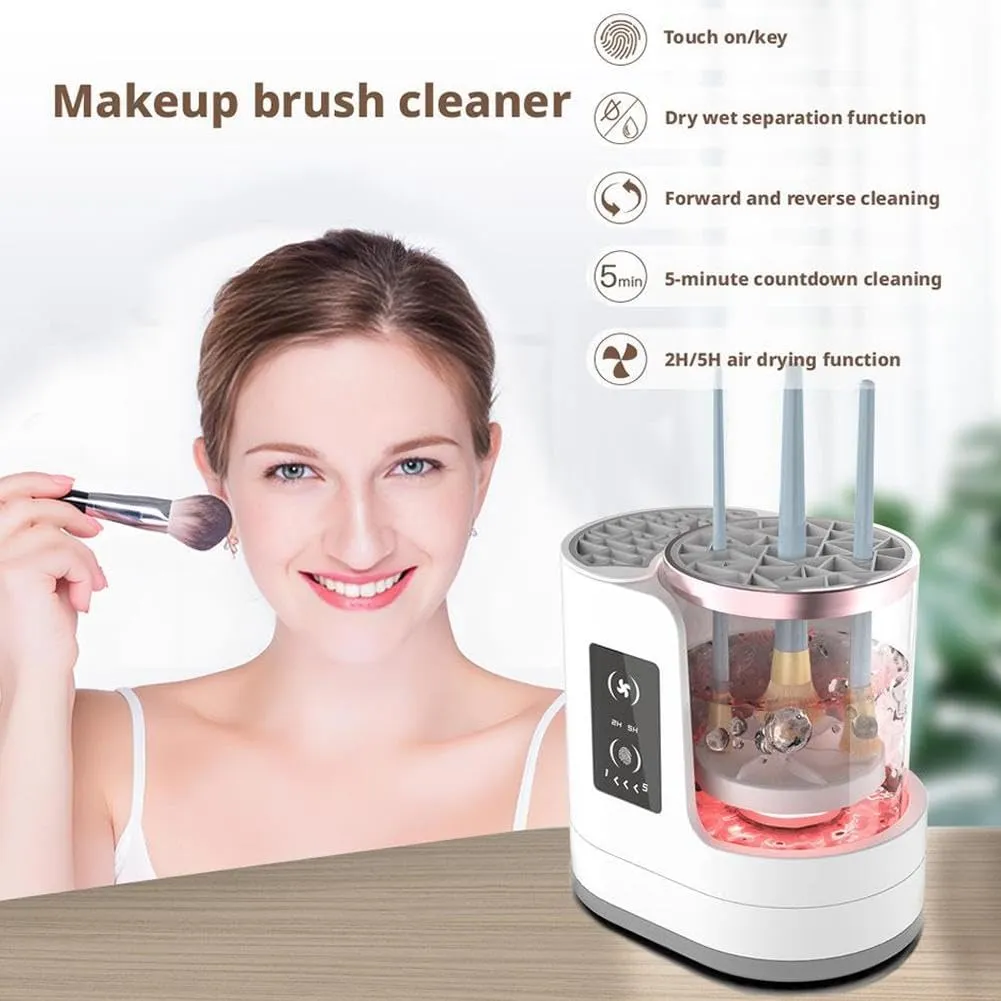 3 in 1 Electric Makeup Brush Cleaner Machine and Dryer, USB Cosmetic Brushes Cleaner Tool, Automatic Makeup Brush Cleaner Machine with Multi-Hour Drying Settings Beauty Makeup Brush Set