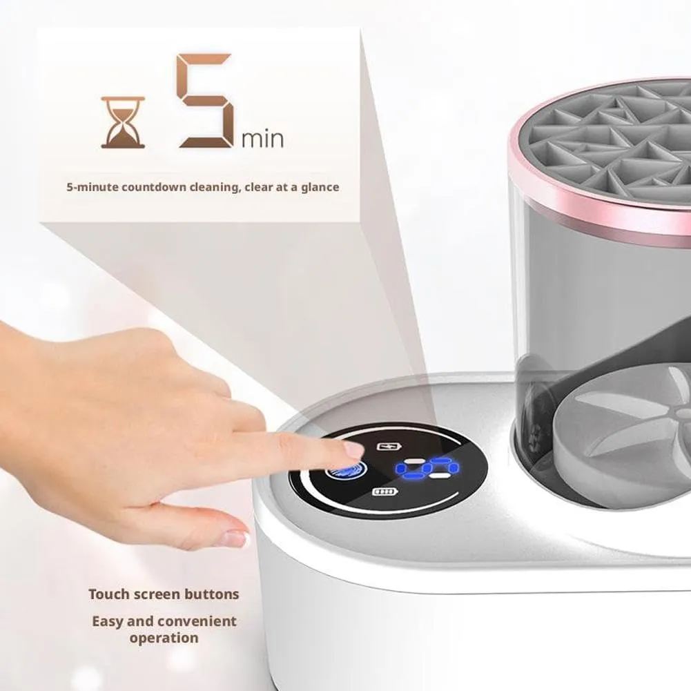 3 in 1 Electric Makeup Brush Cleaner Machine and Dryer, USB Cosmetic Brushes Cleaner Tool, Automatic Makeup Brush Cleaner Machine with Multi-Hour Drying Settings Beauty Makeup Brush Set