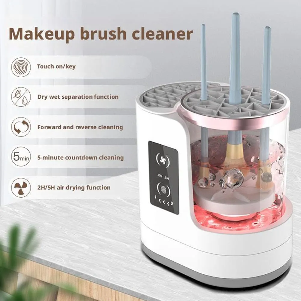 3 in 1 Electric Makeup Brush Cleaner Machine and Dryer, USB Cosmetic Brushes Cleaner Tool, Automatic Makeup Brush Cleaner Machine with Multi-Hour Drying Settings Beauty Makeup Brush Set