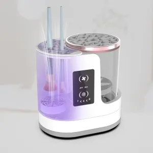 3 in 1 Electric Makeup Brush Cleaner Machine and Dryer, USB Cosmetic Brushes Cleaner Tool, Automatic Makeup Brush Cleaner Machine with Multi-Hour Drying Settings Beauty Makeup Brush Set