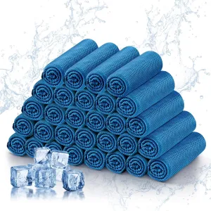 30 Pcs Cooling Towels for Neck and Face - Cooling Neck Wraps Cooler Towels for Hot Weather - Cool Cold Rags Towels for Extreme Heat (40"X12") with Fitness, Yoga, Golf, Running and Working Out
