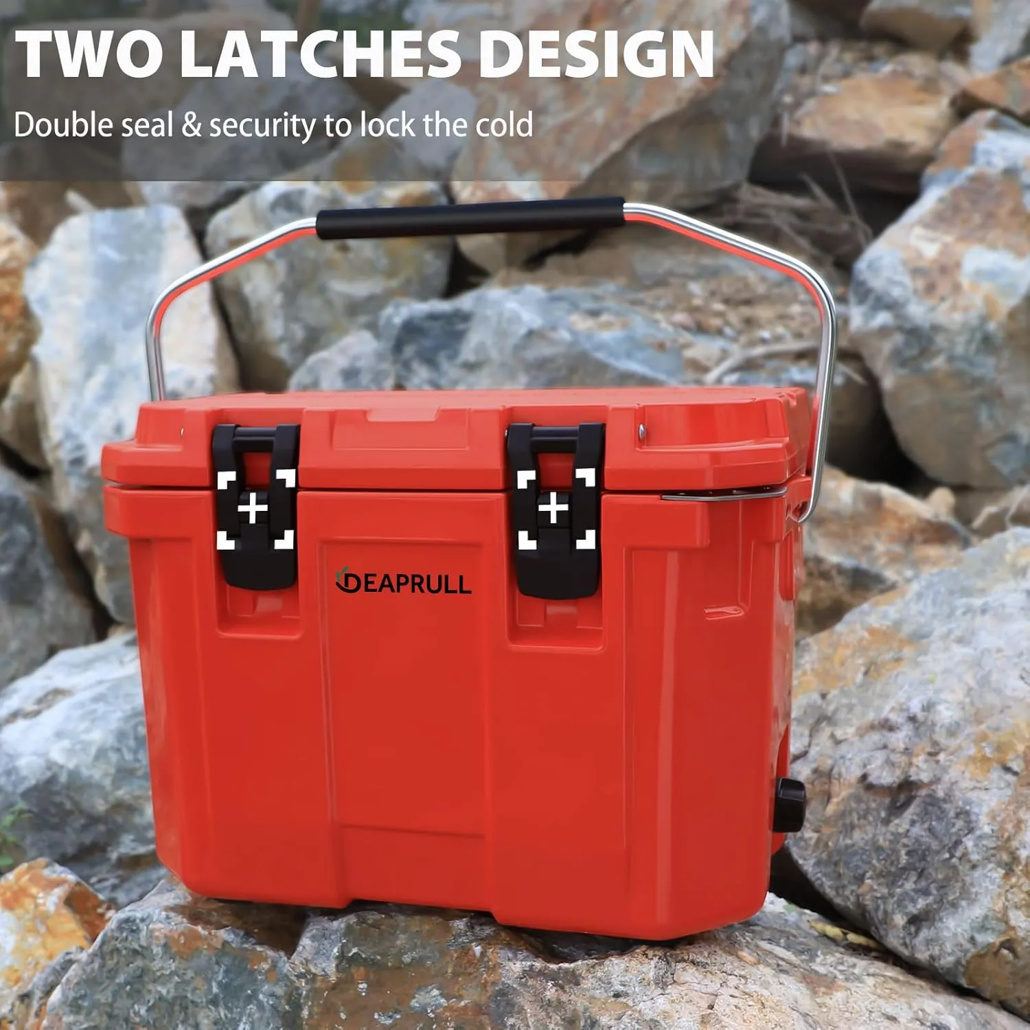 30 Quart Hard Cooler, Insulated Ice Chest Box Holds Ice for More Days, Portable Cooler with Handle, Cup Holders, Double Latches for Camping, Drink, Beverage, Beach, Picnic, Fishing, Boat, Barbecue