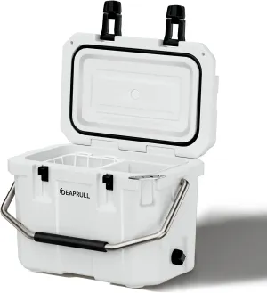 30 Quart Hard Cooler, Insulated Ice Chest Box Holds Ice for More Days, Portable Cooler with Handle, Cup Holders, Double Latches for Camping, Drink, Beverage, Beach, Picnic, Fishing, Boat, Barbecue