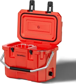 30 Quart Hard Cooler, Insulated Ice Chest Box Holds Ice for More Days, Portable Cooler with Handle, Cup Holders, Double Latches for Camping, Drink, Beverage, Beach, Picnic, Fishing, Boat, Barbecue
