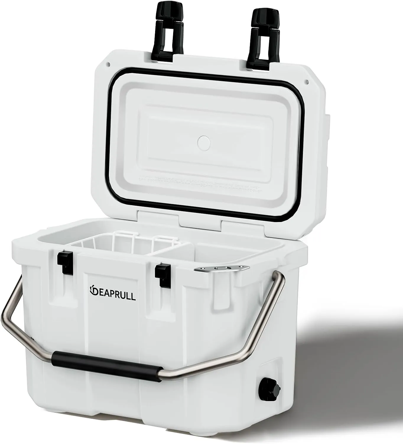 30 Quart Hard Cooler, Insulated Ice Chest Box Holds Ice for More Days, Portable Cooler with Handle, Cup Holders, Double Latches for Camping, Drink, Beverage, Beach, Picnic, Fishing, Boat, Barbecue