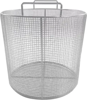 304 Stainless Steel Round Sterilization Basket with Handle, Medical Instrument Tray, Ultrasonic Cleaning, Laboratory(40x40x30cm/15.7x15.7x11.8in)