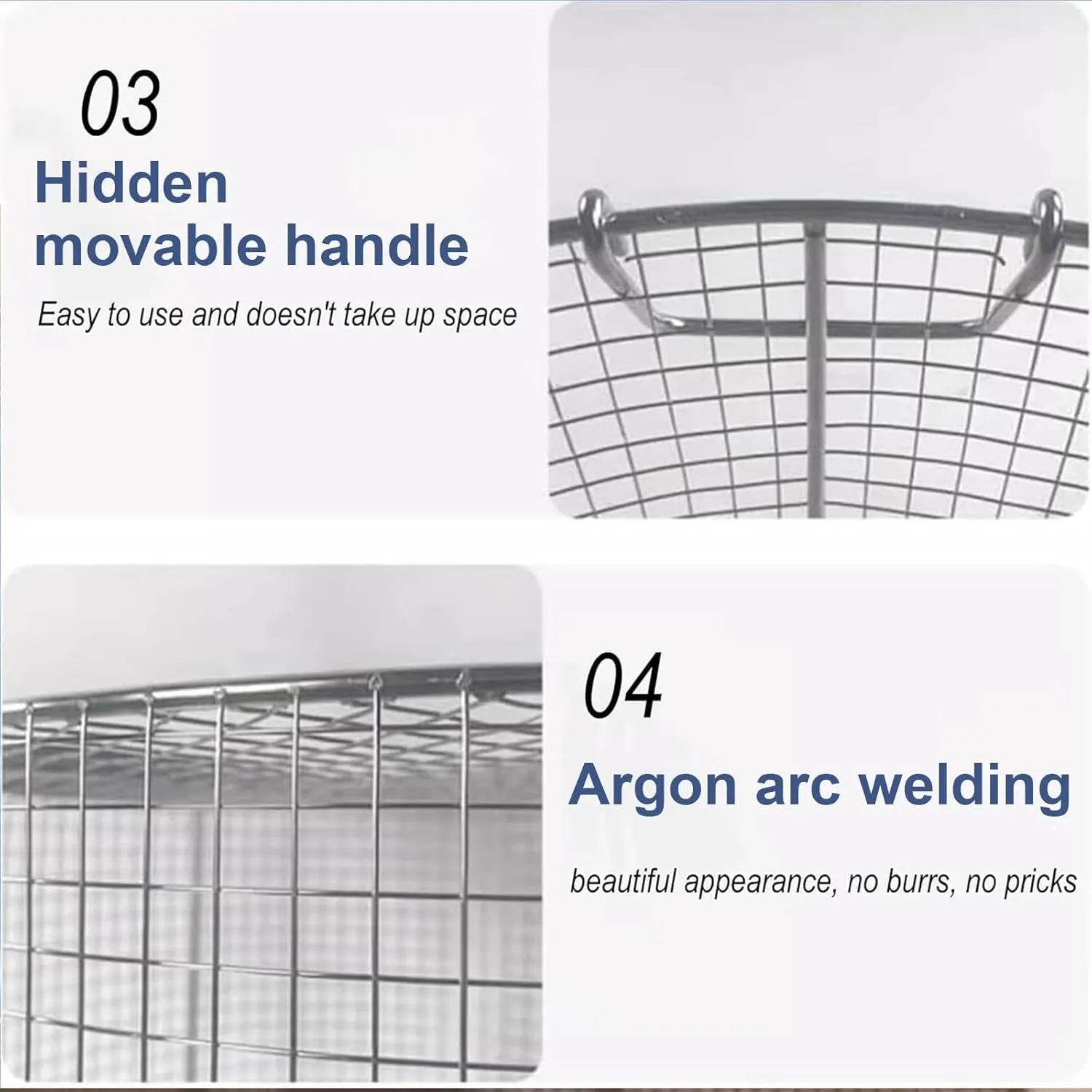 304 Stainless Steel Round Sterilization Basket with Handle, Medical Instrument Tray, Ultrasonic Cleaning, Laboratory(40x40x30cm/15.7x15.7x11.8in)
