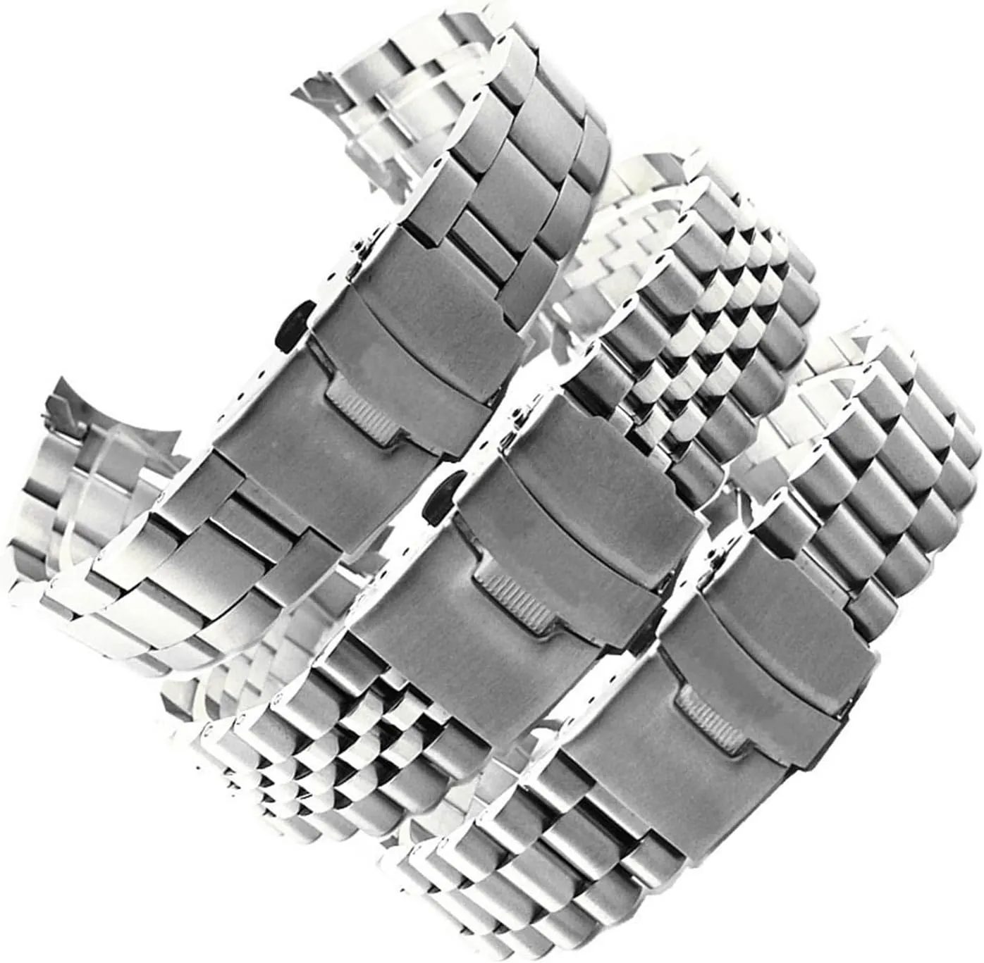 316L Stainless Steel Watchband 18 19 20 21 22 23 24 26 28 30mm Curved End Watch Band Strap Wristbands Bracelet