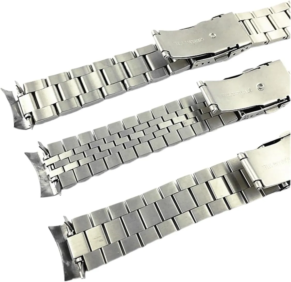 316L Stainless Steel Watchband 18 19 20 21 22 23 24 26 28 30mm Curved End Watch Band Strap Wristbands Bracelet