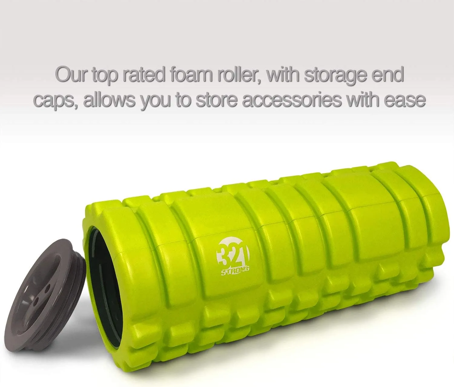 321 STRONG 5 in 1 Foam Roller Set with Hollow Core Deep Tissue Massager, Muscle Roller Stick, Stretching Strap, Spikey Plantar Fasciitis Ball, and Carry Bag, with 4K eBook
