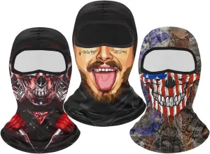 3PCS 3D Balaclava Ski Mask Cooling Full Face Mask Cycling Motorcycle Men Women UPF 50  Sun UV Protection Windproof Face Cover