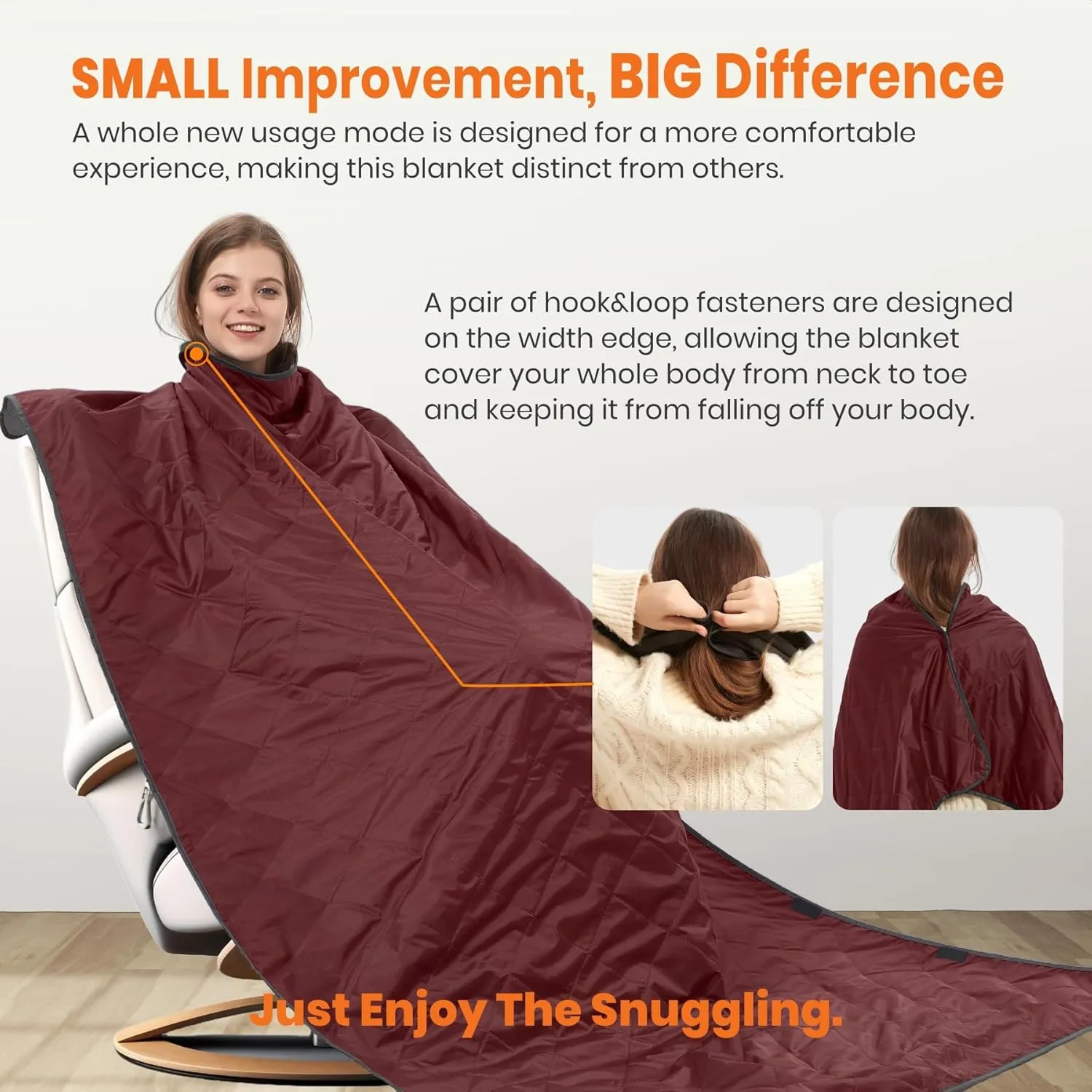 4-in-1 Large Outdoor Blanket - Waterproof & Windproof Thickened Warm Fleece Camping Blanket for Stadium, Hiking, Sporting Events - 81"x57", Packable (Antique Ruby)