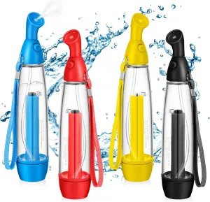 4 Pcs Summer Mister Spray Bottle Set Pump Mister Personal Cooling Device Empty Plastic Spray Bottles Water Refillable Portable Misting Sprayers for Outdoor Patio Camping Hiking, 4 Colors