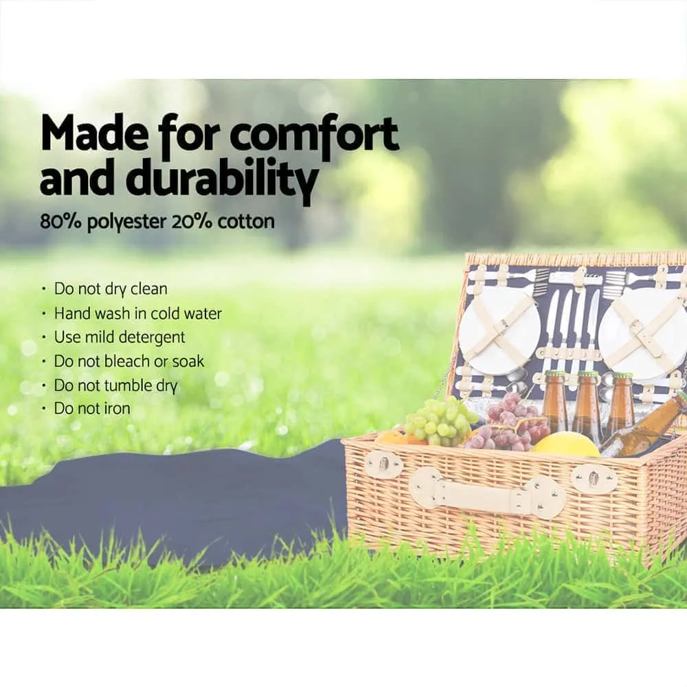 4 Person Picnic Basket Set with Insulated Blanket