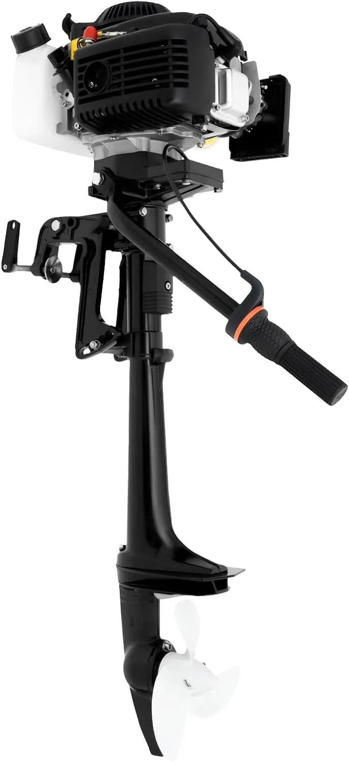 4-Stroke Outboard Boat Motor, 4HP Heavy Duty Fishing Boat Engine Shaft Boat Motor, Fishing Boat Engine CDI Water Cooling System