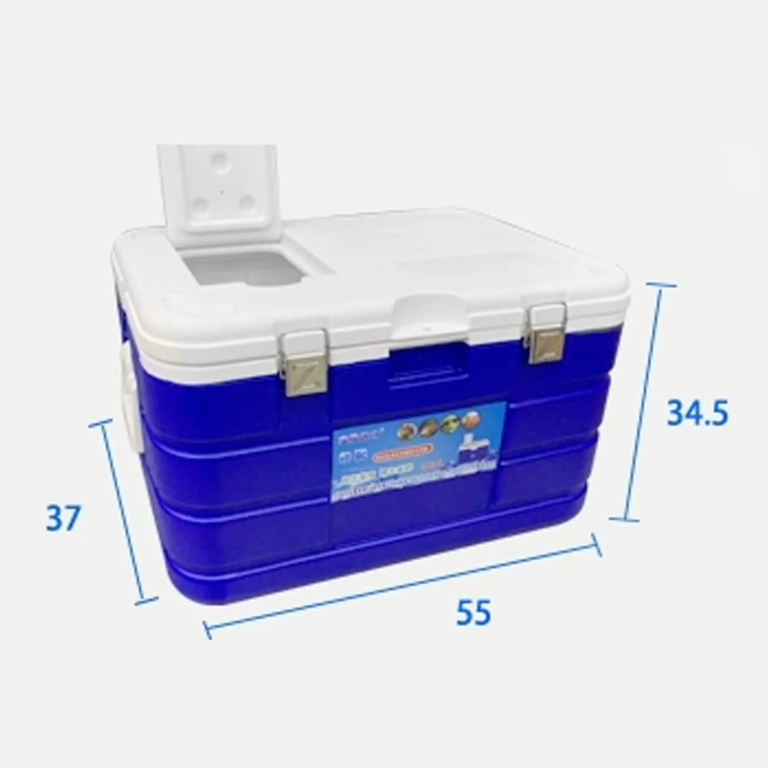 40 Liter Large Capacity Portable Cooler with Skylight and Drain for Family Picnics and Everyday Use, Blue