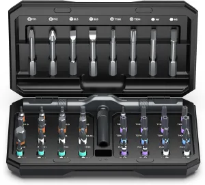 42 in 1 Magnetic Screwdriver Set, DIY Ratchet Screwdriver Set, Multi Bit Magnetic Drive Set, Detachable Ratchet Handle, Portable Compact Repair Tool Kit for Furniture Computer Bicycle Black