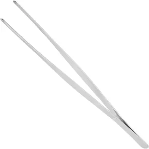 430 Stainless Steel Tweezers Straight Multi Purpose Tweezers Flat Round Tip for Succulent Plants Splinter Facial Ingrown Hairs Removal Daily Beauty Tool