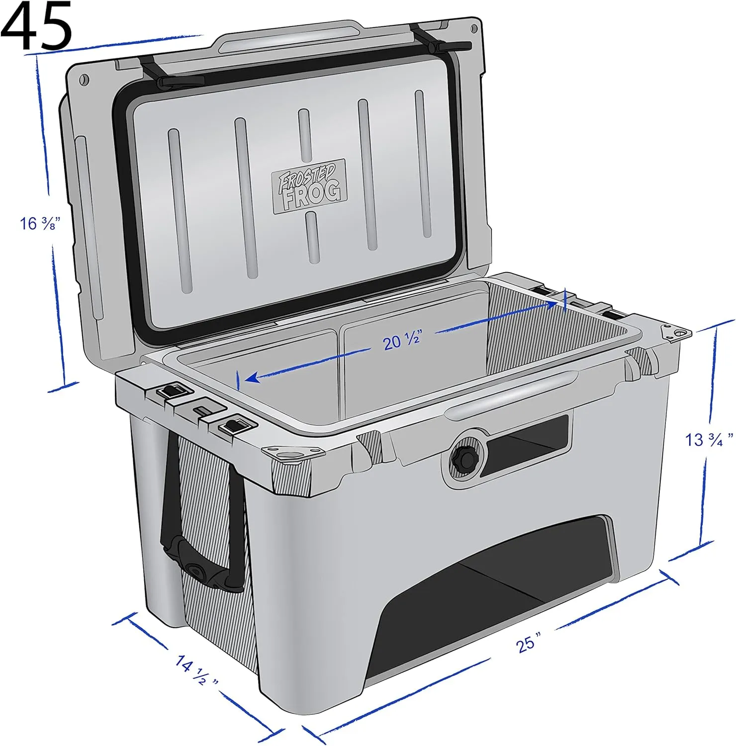 45 Camo Quart Ice Chest Heavy Duty High Performance Roto-Molded Commercial Grade Insulated Cooler