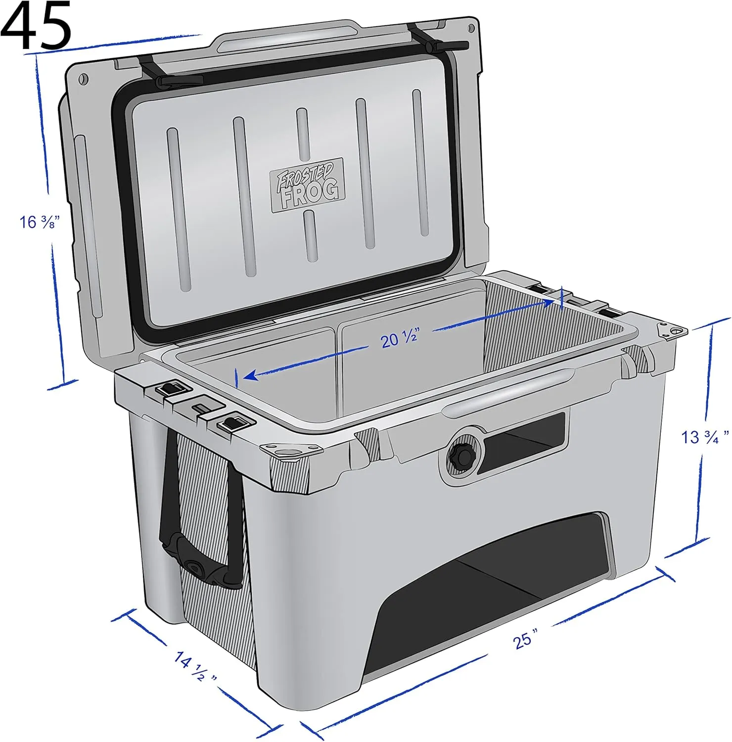 45 Quart Ice Chest Heavy Duty High Performance Roto-Molded Commercial Grade Insulated Cooler