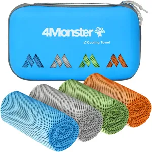4Monster Cooling Towel for Neck and Face,Microfiber Cold Towel for Hot Weather,Quick Dry Ice Chilly Towel Cooling Rags for Neck Stay Cold for Gym,Yoga,Sport,Running,Camping,Fitness(40 x 12 inches)