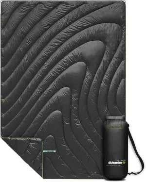 4Monster Double Puffy Camping Blanket - Extra Puffy Outdoor Blanket, Portable, Lightweight and Warm,Insulated Camping Quilt for Outdoors, Travel, Stadium, Festivals, Beach, Hammock