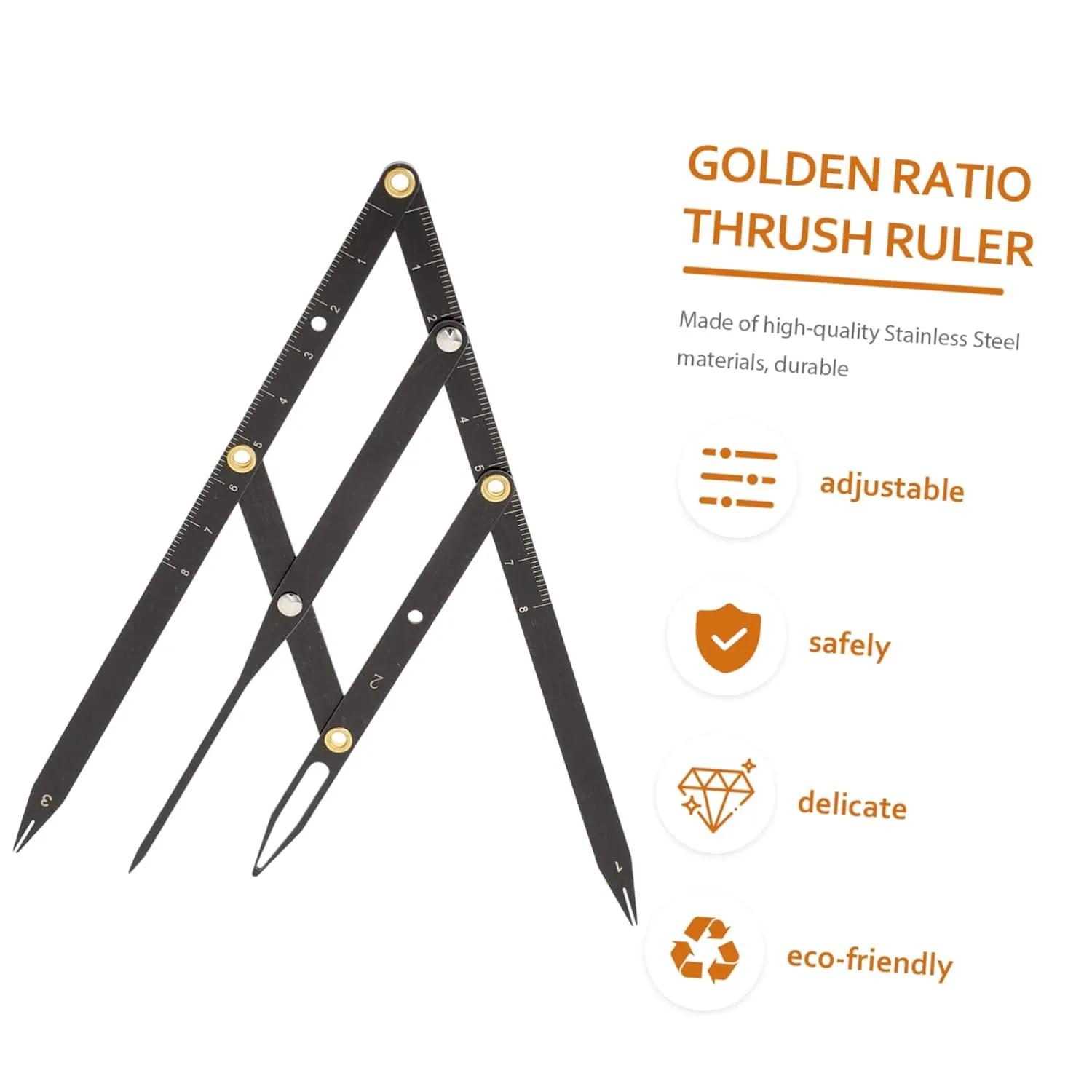 4pcs Sliding Stainless Steel Eyebrow Ruler Precision Measuring Tool for Brow Shaping Golden Ratio Design for Accurate Three-point Positioning Compact and for Makeup Artists and