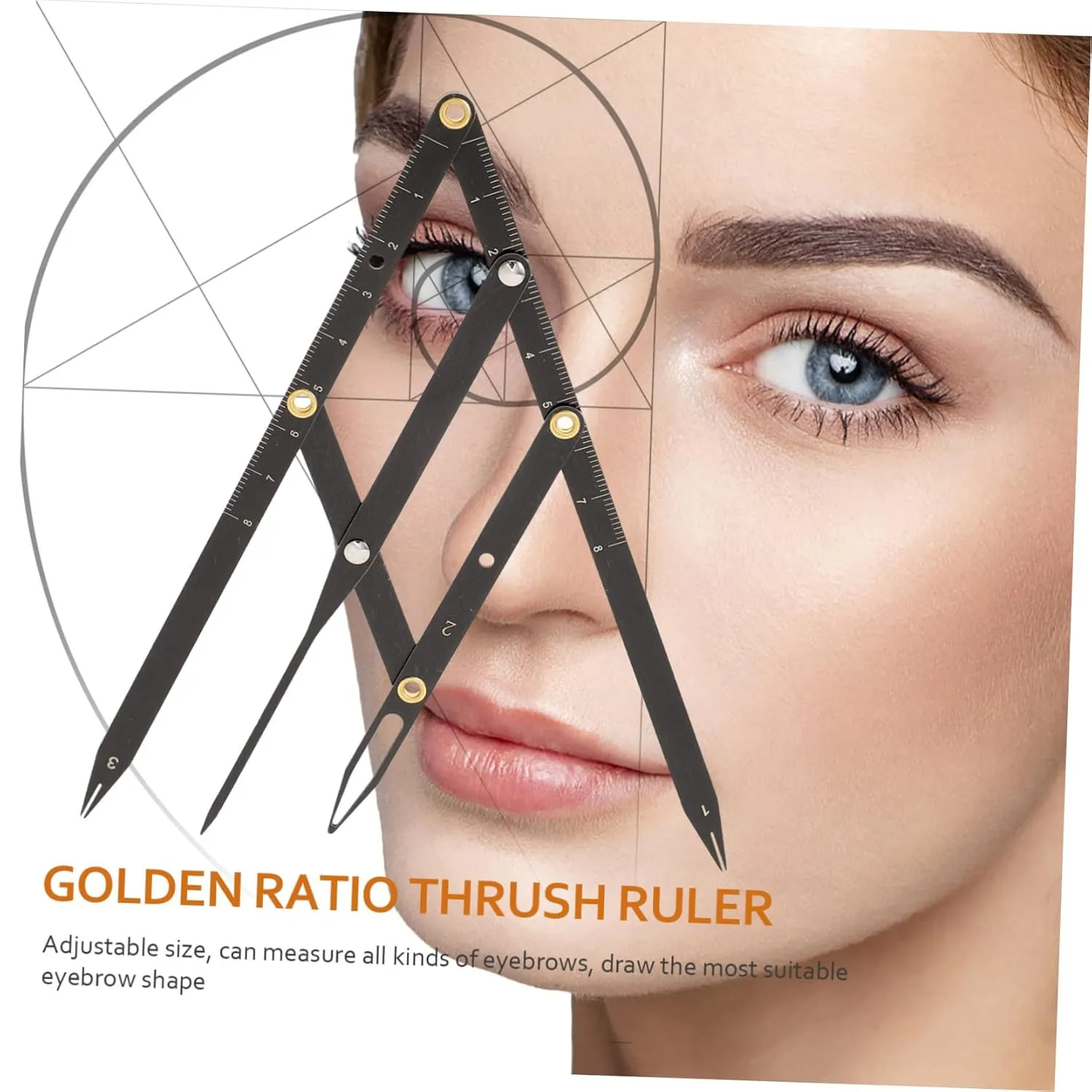 4pcs Sliding Stainless Steel Eyebrow Ruler Precision Measuring Tool for Brow Shaping Golden Ratio Design for Accurate Three-point Positioning Compact and for Makeup Artists and
