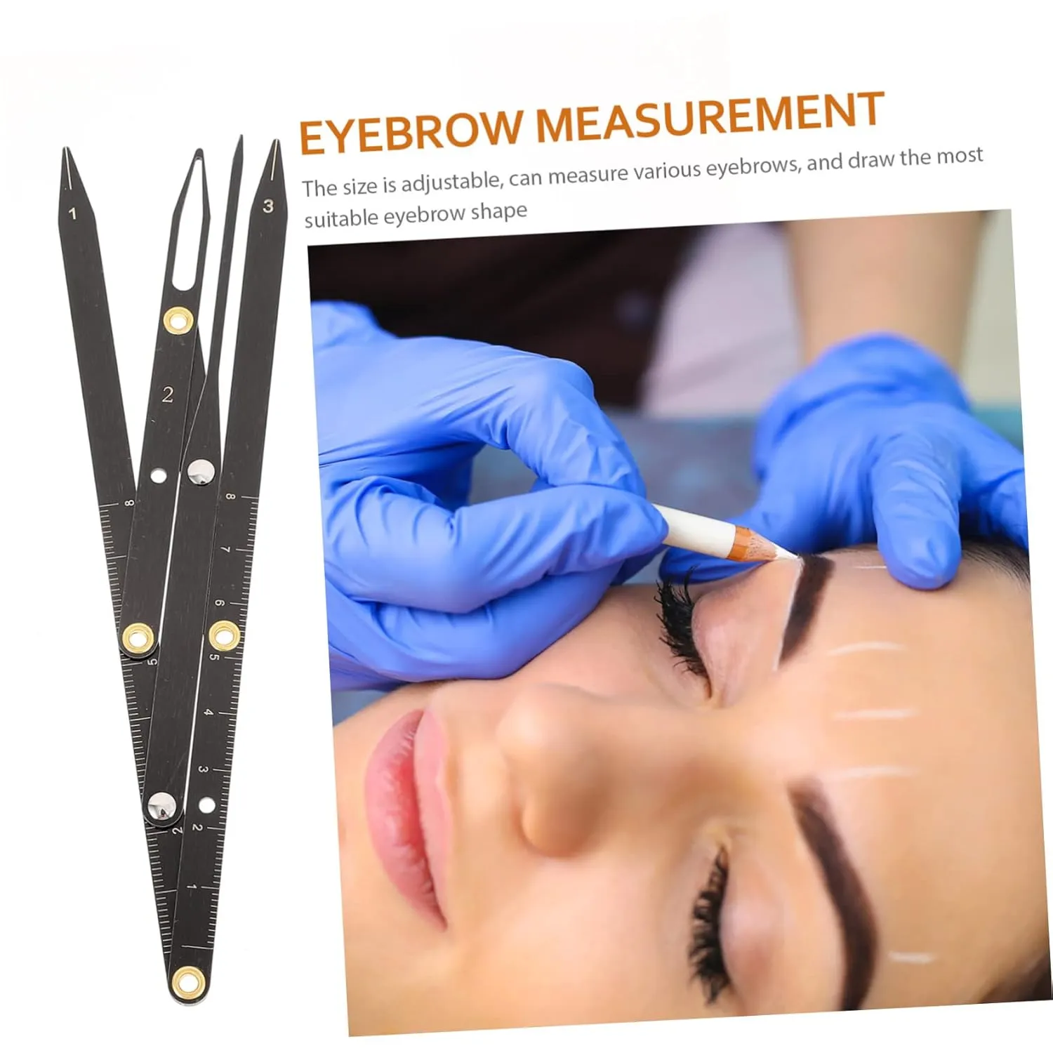 4pcs Sliding Stainless Steel Eyebrow Ruler Precision Measuring Tool for Brow Shaping Golden Ratio Design for Accurate Three-point Positioning Compact and for Makeup Artists and