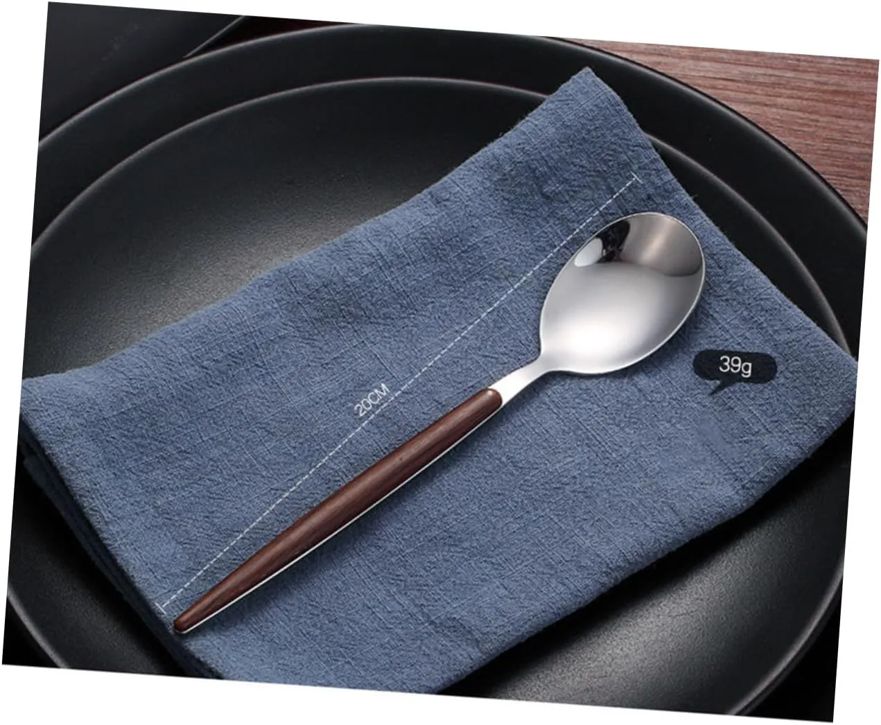 4pcs Stainless Steel Cutlery Set Walnut Handle Portable Fork and Spoon Tableware for Travel Picnic and Dining Compact Utensil Kit Storage Box