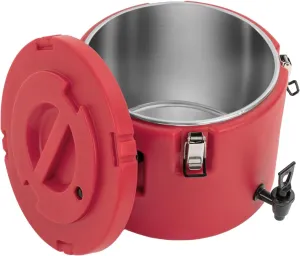 5 Gallon Insulated Beverage Cooler Insulated Drink Dispenser Stainless Steel Beverage Dispenser with Spout/Spigot Portable Sports Cooler for Camping Outdoors Cafes Buffets Hotels (Red)
