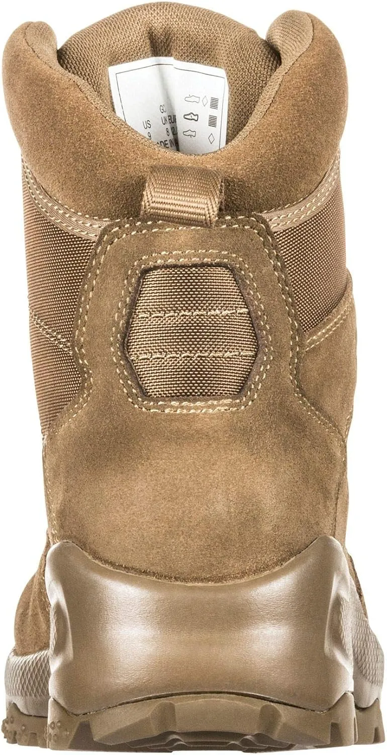 5.11 Tactical ATAC 2.0 6-Inch Desert Boots, NZ Ortholite Footbed, Slip-Resistant, Dark Coyote, Style 12402