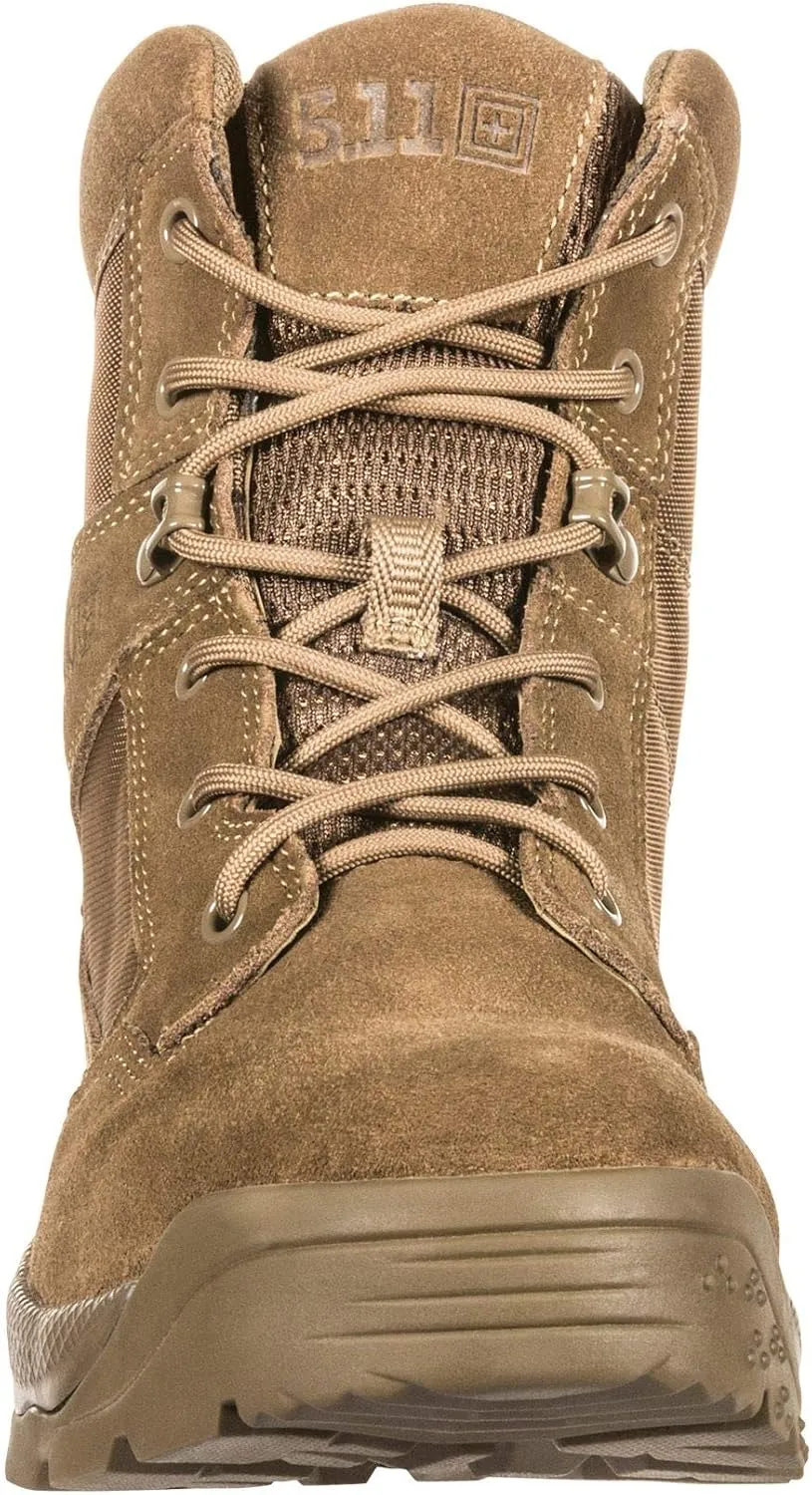 5.11 Tactical ATAC 2.0 6-Inch Desert Boots, NZ Ortholite Footbed, Slip-Resistant, Dark Coyote, Style 12402