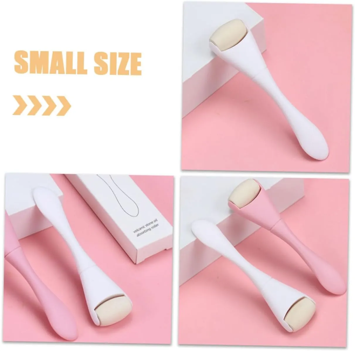 5pcs Oil Removal Roller Massage Tool Women Oil Absorbing Stick Volcanic Stone Massage Stick Massaging Roller Skin Care Tool Face Oil Cleaning Roller Skin Care Roller/977(Whitex5pcs)