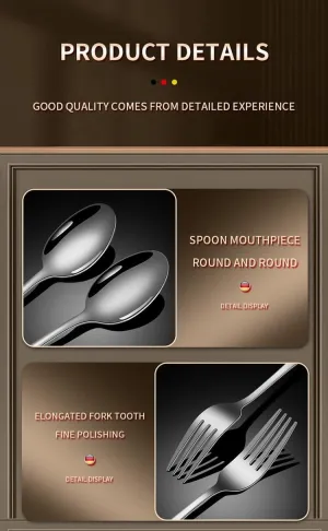 6-Person 41-Piece Stainless Steel Camping Tableware Set - Complete Outdoor Cutlery Kit with Forks, Knives, Spoons & Chopsticks - Portable Travel Utensils for Camping, Picnics & Backpacking (Type B)