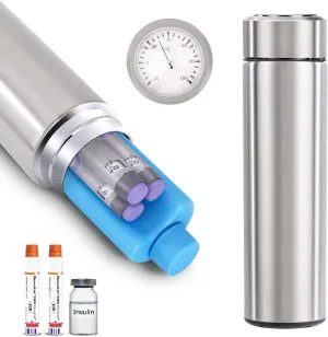 60H Insulin Pens Cooler Travel Case Medication Cooler for Travel TSA Approved Medicine Cooler Medical Diabetic Travel Cooler Bag Epipen Carry Case (Silver)