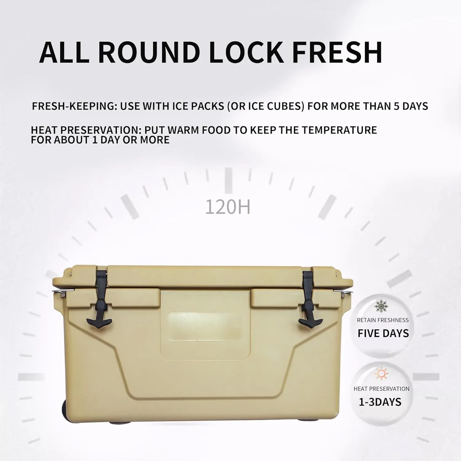65QT Multifunction Outdoor Camping Coolers, Portable Cooler with Wheels and Heavy Duty Handle, Ice Chests and Coolers for Camping, Fishing, Travel, Beach
