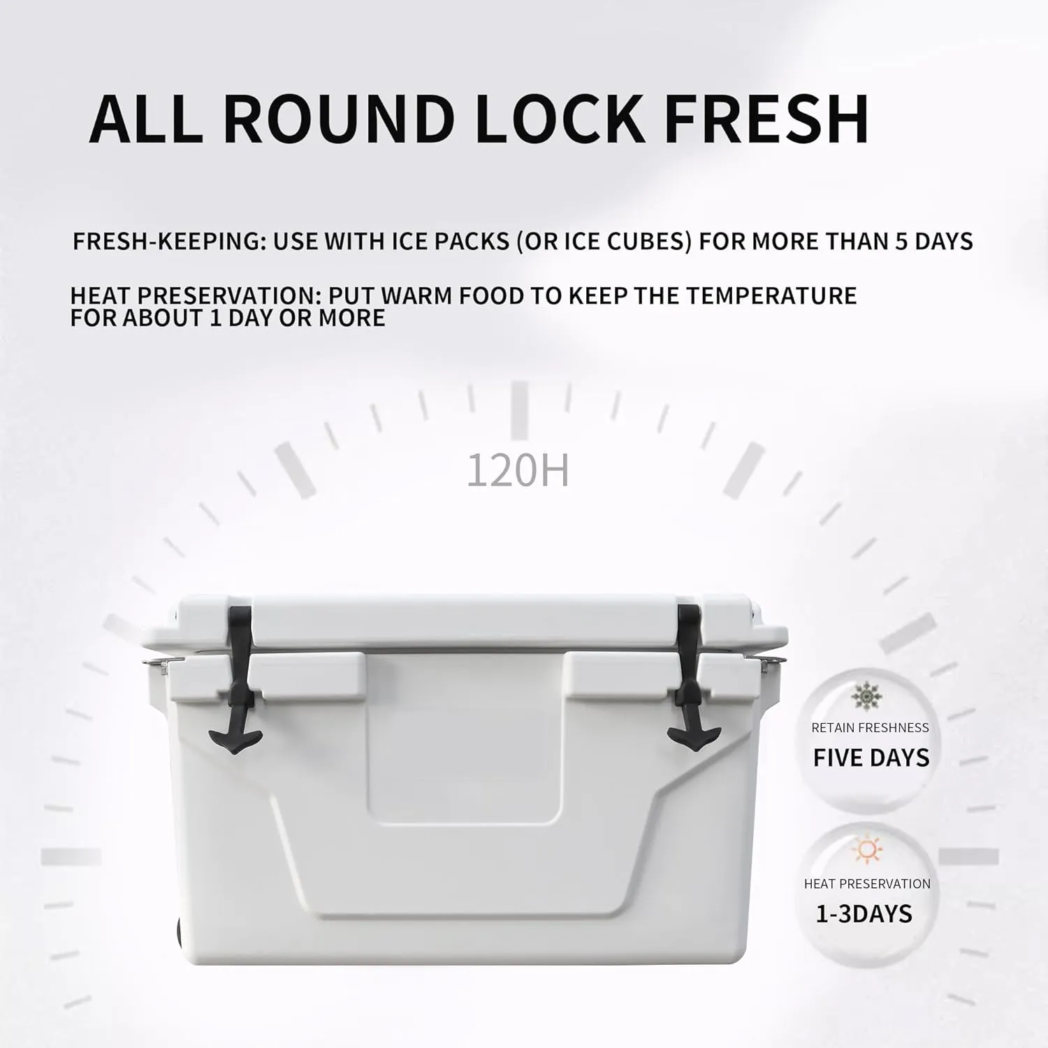 65QT Multifunction Outdoor Camping Coolers, Portable Cooler with Wheels and Heavy Duty Handle, Ice Chests and Coolers for Camping, Fishing, Travel, Beach