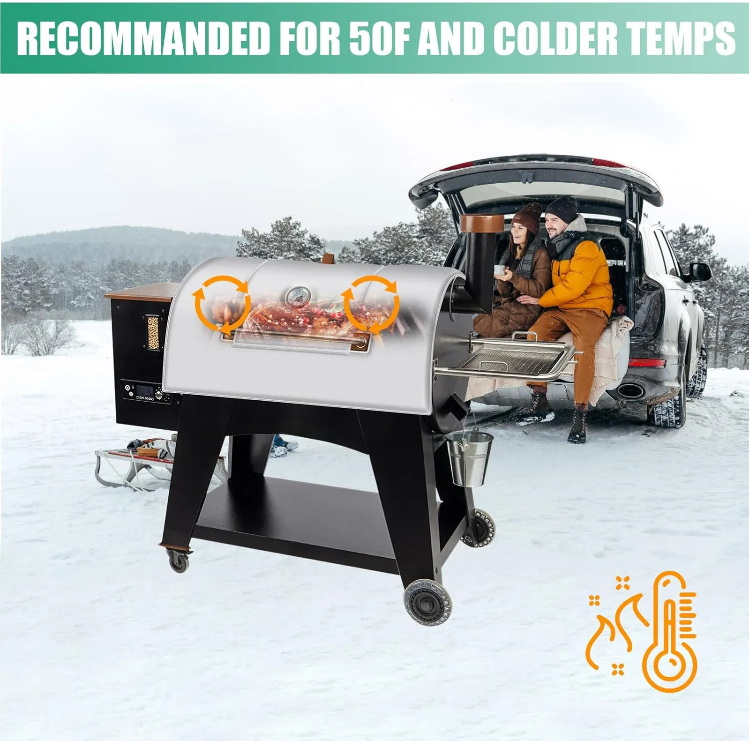 67343 Grill Thermal Insulated Blanket for Pit Boss Austin XL, 1000 and 1100 Series Grills, Pit Boss, 1000 Traditions, 1000SC Grill Models, 67351 Insulation Blanket for Winter Cooking