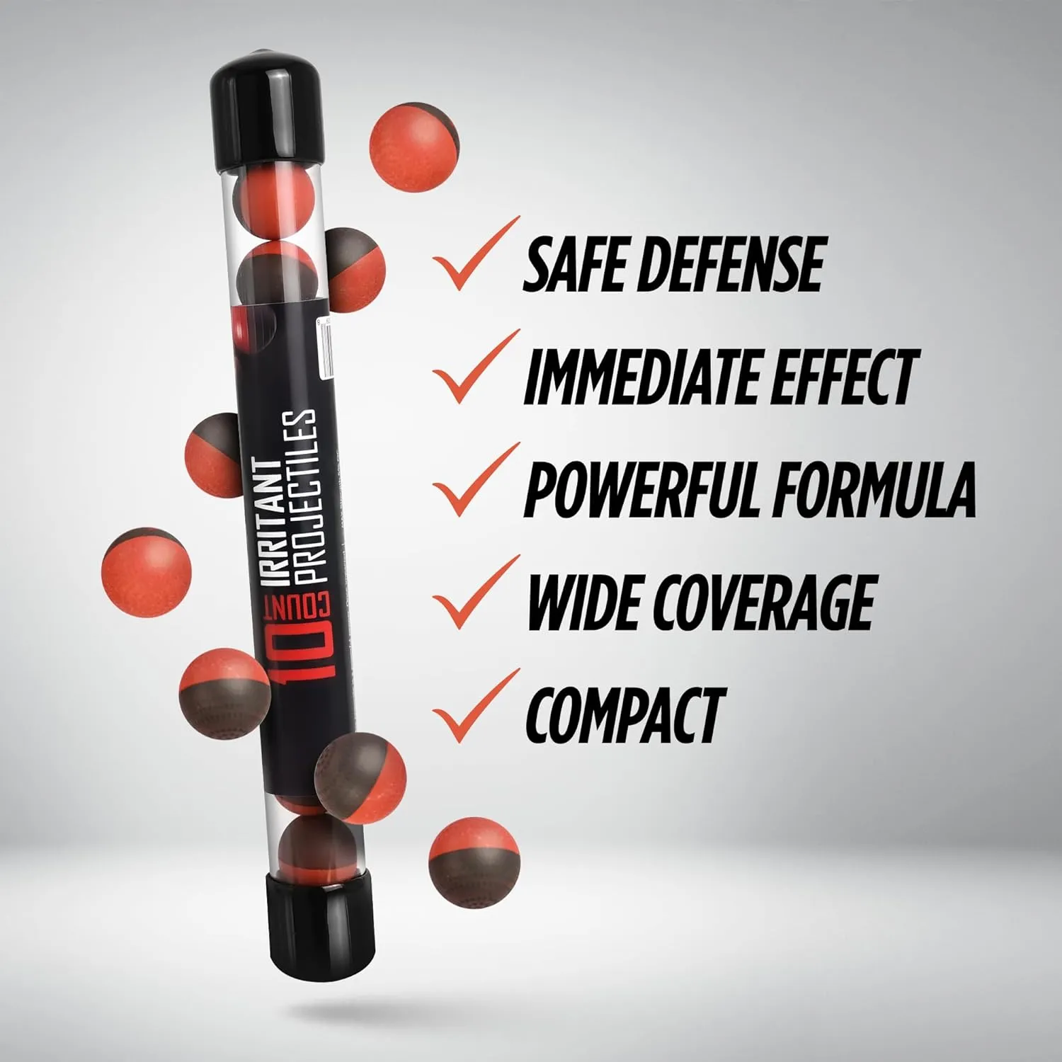 68 Caliber Self Defense Balls, Powerful Irritant Formula, 68 Caliber Pepper Balls for Non Lethal Protection, OC Spray Balls for Maximum Strength