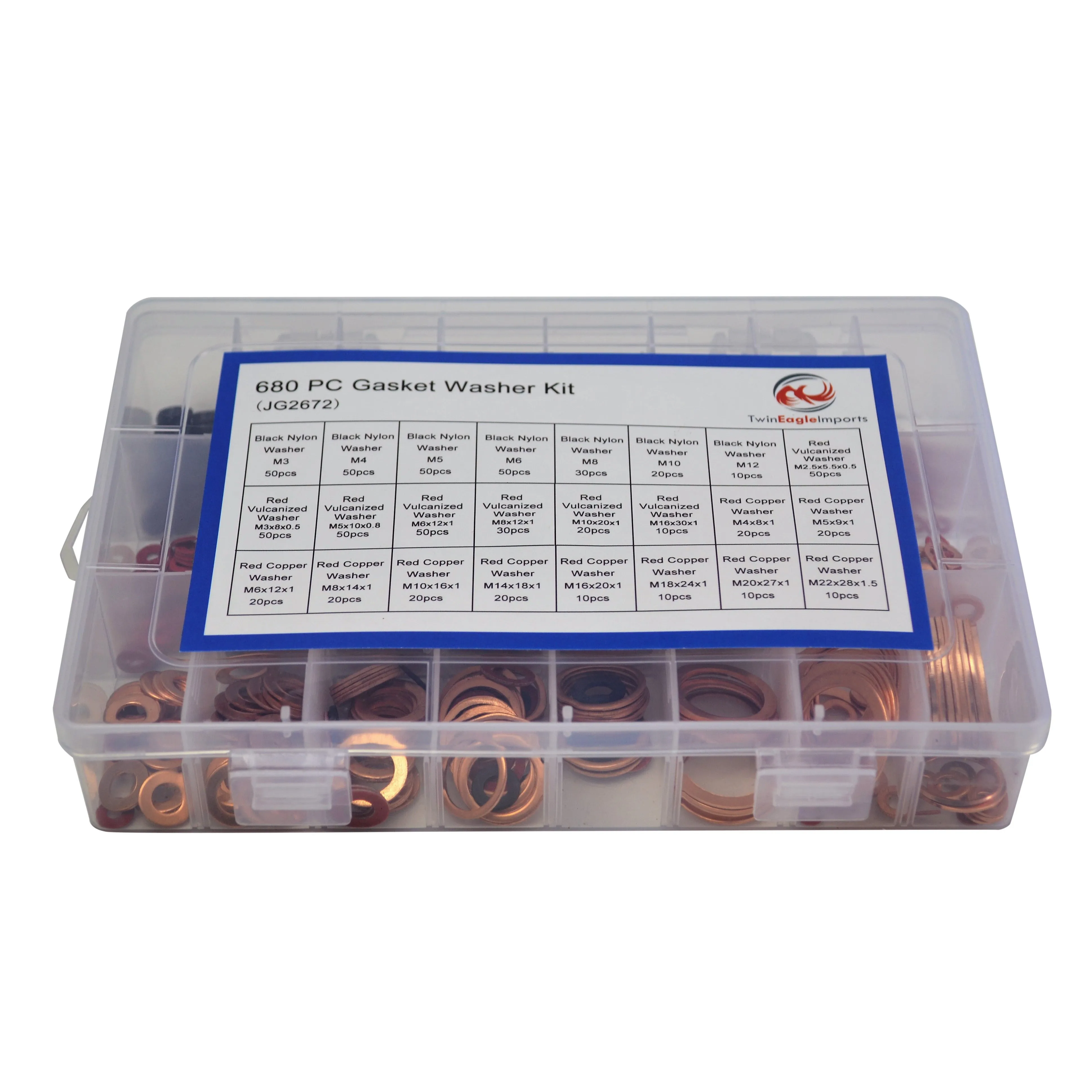 680pc Gasket Washer Assortment Kit