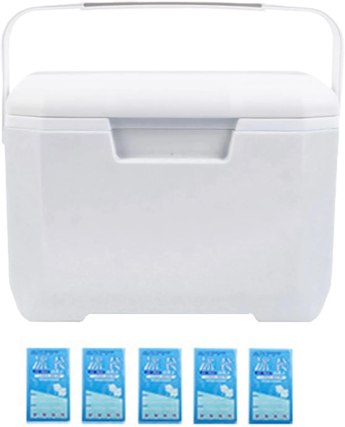 6L Portable Cooler Box with Heavy Duty Handle & Leakproof Design, Insulated Hard Ice Box with Lightweight Build & Large Capacity, Portable Cooler for Outdoor BBQ, Camping, Beach White