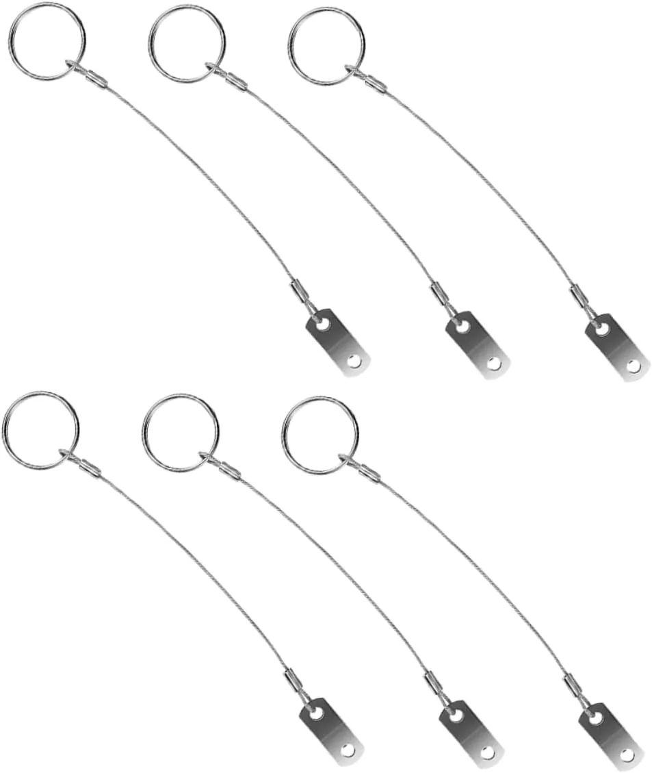 6pcs Quick Release Stainless Steel Tether with Lanyard for Equipment Safety Prevents Loss for Boat Tops Deck Hinges Support Poles Durable Easy Installation