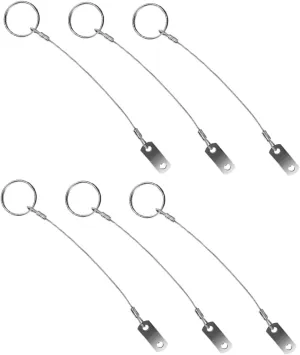 6pcs Quick Release Stainless Steel Tether with Lanyard for Equipment Safety Prevents Loss for Boat Tops Deck Hinges Support Poles Durable Easy Installation