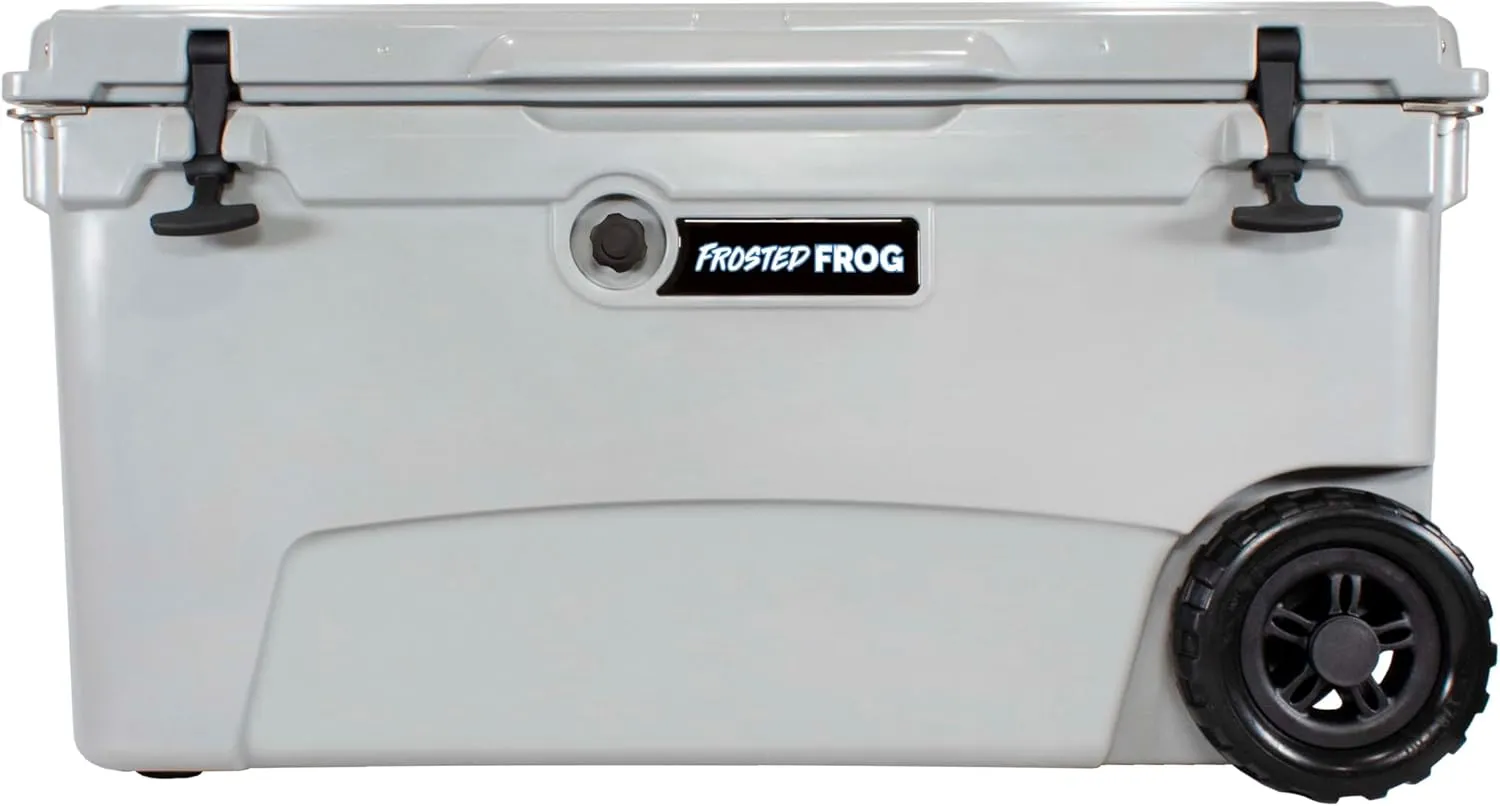 70 Quart Ice Chest Heavy Duty High Performance Roto-Molded Commercial Grade Insulated Cooler with Wheels