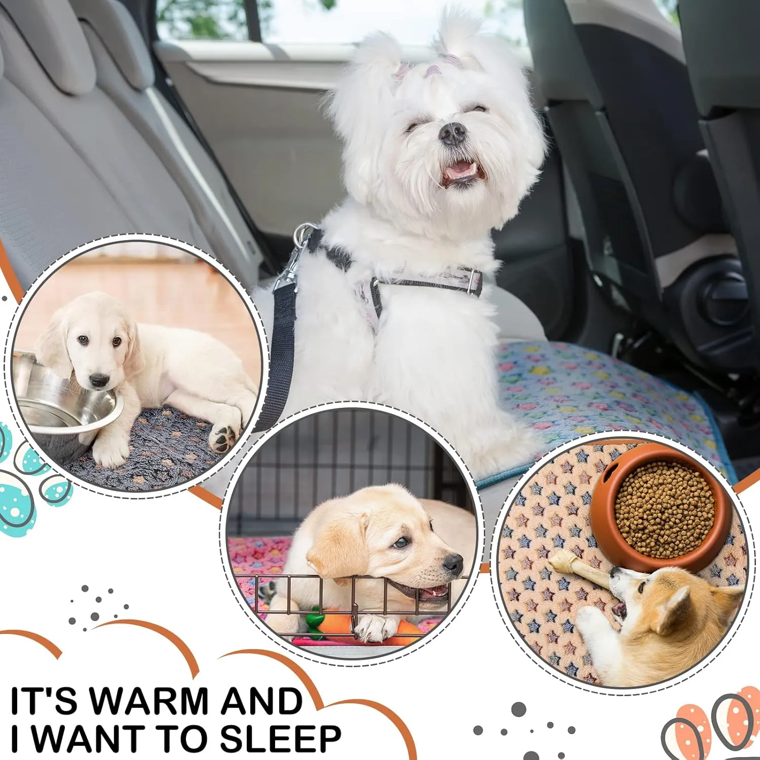 8 Pcs Guinea Pig Bedding Cage Liners Bulk Blankets Small Animal Flannel Throw Bedding Waterproof Absorbent Reusable Pet Pee Sleep Mat Pad Cover for Hamster Ferret(Star,12 x 12 Inch)