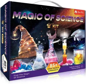 85  Experiments Magic Kit for Kids Ages 3 4 5 6 7 8, STEM Toys for 9-12 Year Old Boys Girls, Educational Chemistry Physical Magic Tricks Learning Set for Kids Birthday Ideas