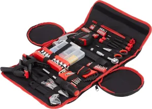 86-Piece Household Hand Tool Set with Roll-Up Bag – Tool Kit with Screwdrivers, Pliers, Wrenches, and More – Great for the Home or Car by Stalwart