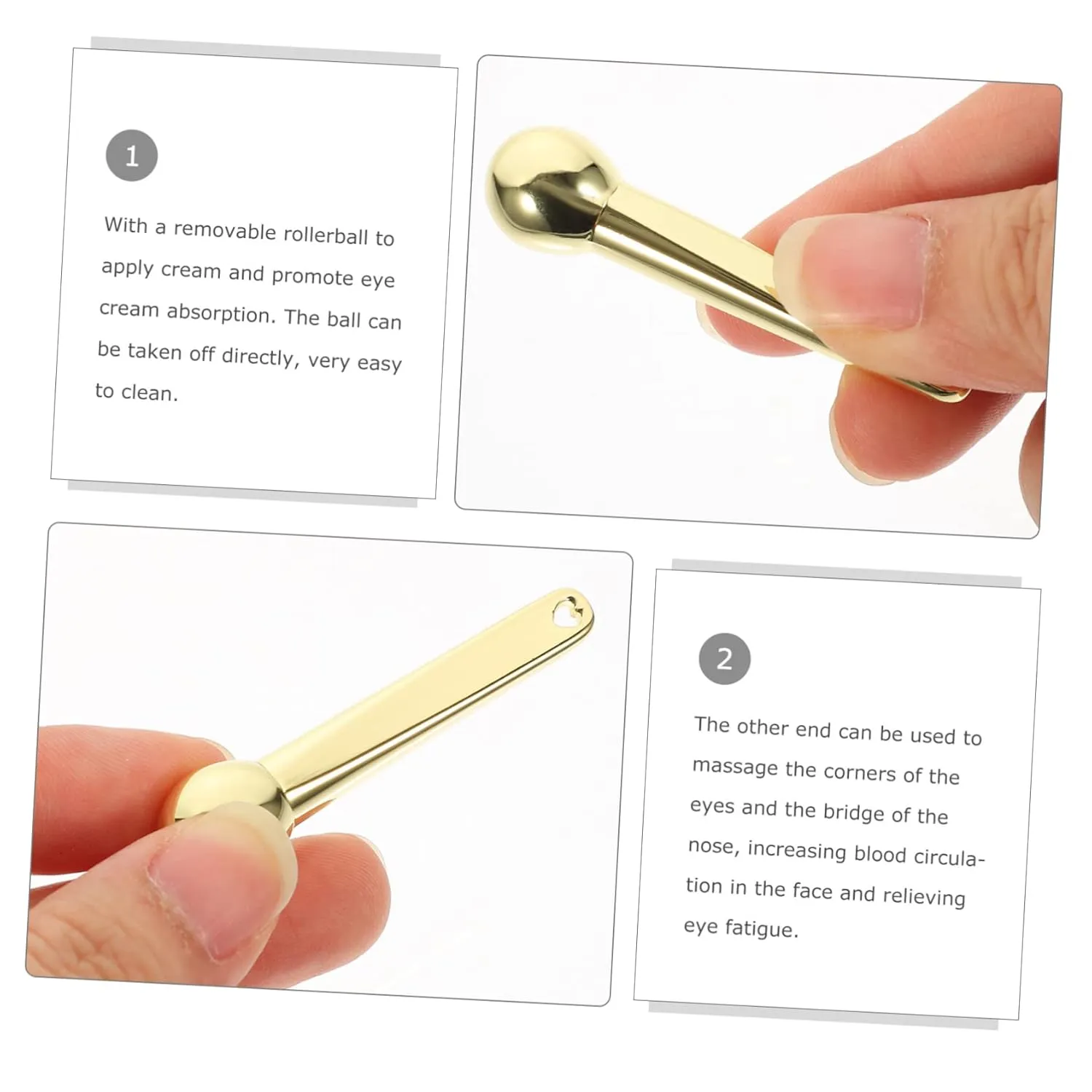 8pcs Portable Eye Roller Eye Cream Applicator for Home Use Circulation for Fatigue Relief for Travel and Daily Care