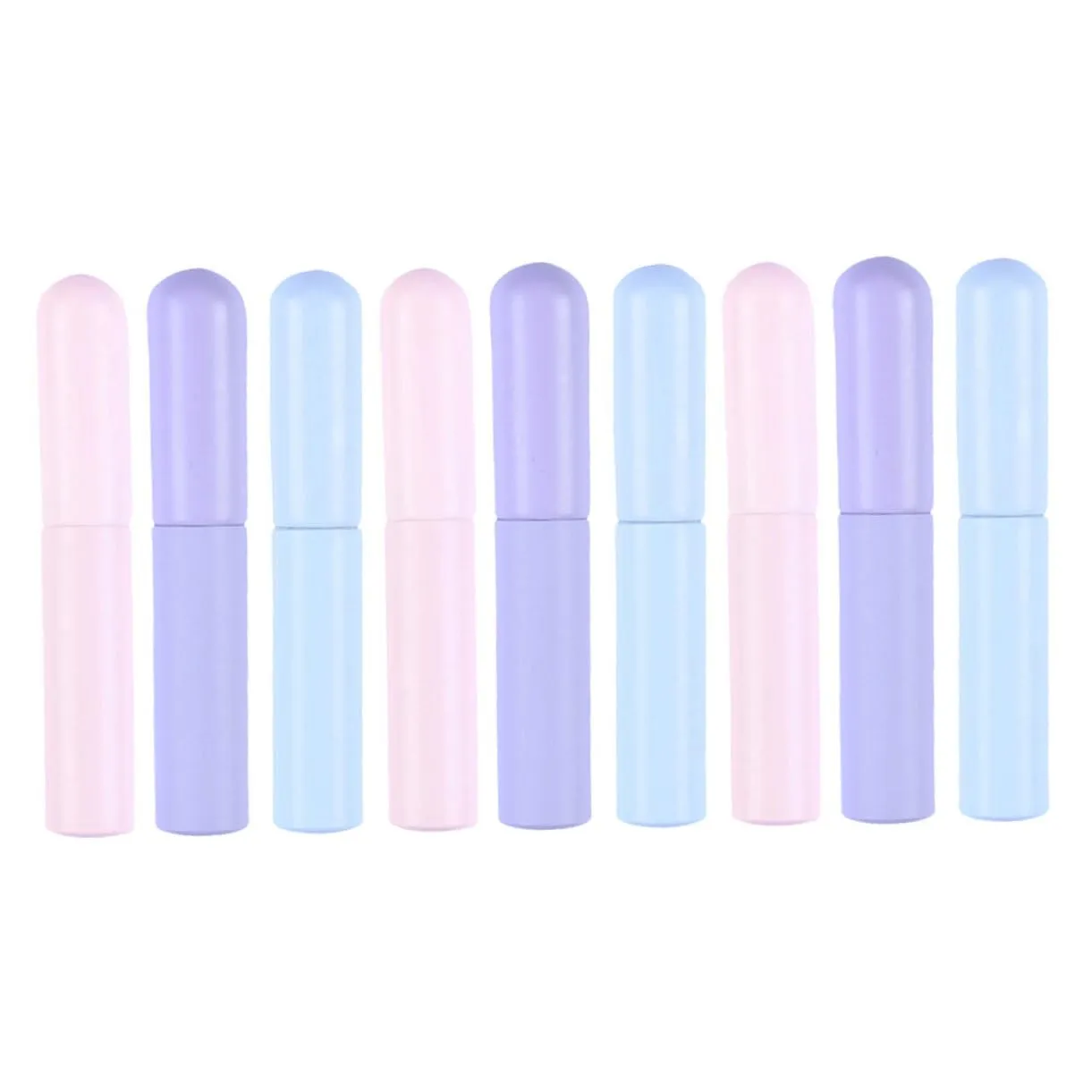 9 Pcs Travel Lip Brush Set Silicone Makeup Brushes with Covers for Effortless Lipstick Blending and Concealer Application Portable Design for Quick Touchups the Go